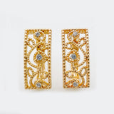 Vintage Natural Zircon Dangle Earrings 18K Rose Gold Filled Square Women Jewelry