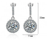 Moissanite Drop Earrings 925 Silver Women Bridal Wedding Jewelry
