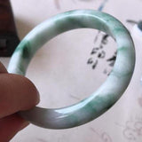 Zheru Jewelry Natural Burmese Jade 54-62mm Flower Bangle