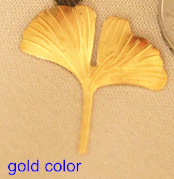 Brass Plated Ginkgo Leaf, Decorative Leaf for Crafts, 30 Pcs