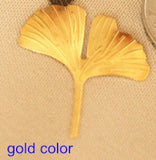 Brass Plated Ginkgo Leaf, Decorative Leaf for Crafts, 30 Pcs