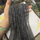 Natural Dark Labradorite Round Beads for Jewelry Making DIY Bracelet
