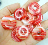 30mm Quartz Crystal Turquoise Opal Donut Pendant for DIY Jewelry Making