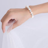Pearl Charm Bracelet Crystal Ball 925 Sterling Silver Jewelry