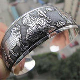 Vintage Retro Tiger Printed Women Cuff Bracelet