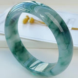 Zheru Jewelry Burmese Jadeite Two-tone Bangle Princess Gift
