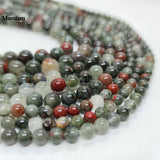 Natural Africa Bloodstone Beads 6-10mm Smooth Round Stone DIY Bracelet Necklace