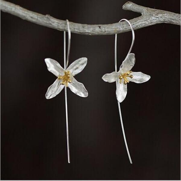 Flower 925 Sterling Silver Stud Earrings for Women Hot Sell
