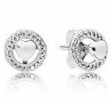 925 Silver Heart Stud Earrings For Women Wedding Party