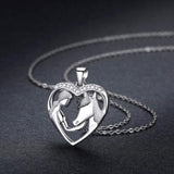 925 Silver Horse & Girl Pendant Necklace, Embrace Horse Gift