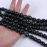 12-13mm Peacock Dyed Rice Pearl Beads Fresh Water Pearl Strand