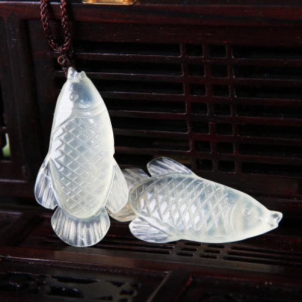 Fine Carp Pendant Natural Ice Seed Xiuyu Goldfish Jades Lucky Accessories