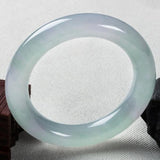 Zheru Jewelry Natural Burmese Jadeite Light Round Bar 54mm-64mm Bracelet