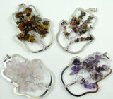 Tiger Eye Quartz Crystal Wisdom Tree Pendant Necklace