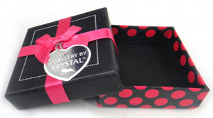 Fuchsia Dot Ribbon Bowknot Bracelet Bangle Box - Holiday Gift Box