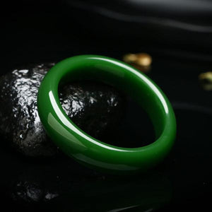 Zheru Jewelry Hetian Jade Green Bracelet 54-64mm Gift for Mother and Girlfriend