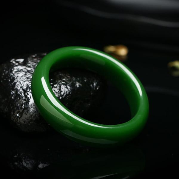 Zheru Jewelry Hetian Jade Green Bracelet 54-64mm Gift for Mother and Girlfriend