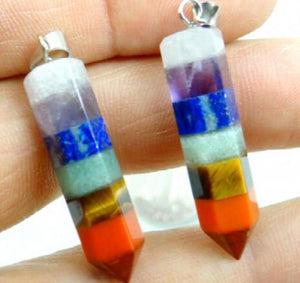 7 Chakra Layered Pendant for DIY Jewelry Making Necklace 4PCS