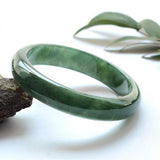 Dark Green Burmese Jadeite Bracelet, Princess Jewelry, 54-62mm