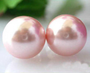 12mm Pink South Sea Shell Pearl Stud Earrings