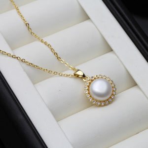 925 Silver Pendant With Pearl, Freshwater Pearl Necklace for Anniversary Gift