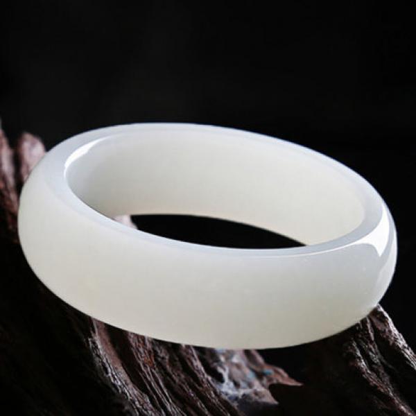 Certificate Natural Xinjiang Hetian Jade 54mm-62mm Princess Bracelet Gift