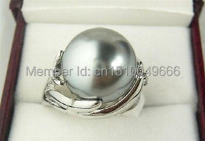 Jade/Shell Pearl Ring Size 7, 8, 9 # A572