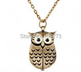 DIY Owl Pocket Watch Necklace Pendant 26x40mm