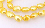 Rice Yellow Freshwater Pearl Loose Beads Full Strand DIY Necklace Material