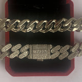 Rhinestone Dog Chain Collar Cuban Link Necklace