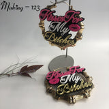 Personalized Name Hoop Earrings Bamboo Aretes Acrylic Hoop Earrings