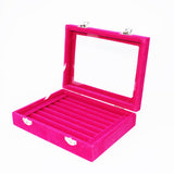 Velvet Display Case Box Earring Ring Organizer Jewelry Tray