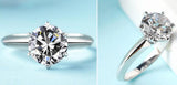 2ct Marry Rings for Women Pure Tibetan Silver Wedding Jewelry