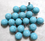 Natural Stone Quartz Crystal Turquoises Tiger Eye Ball Charm Pendant