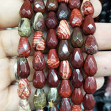 Faceted Natural Stone Water Drop Shape Beads Crystal Agates Loose Beads