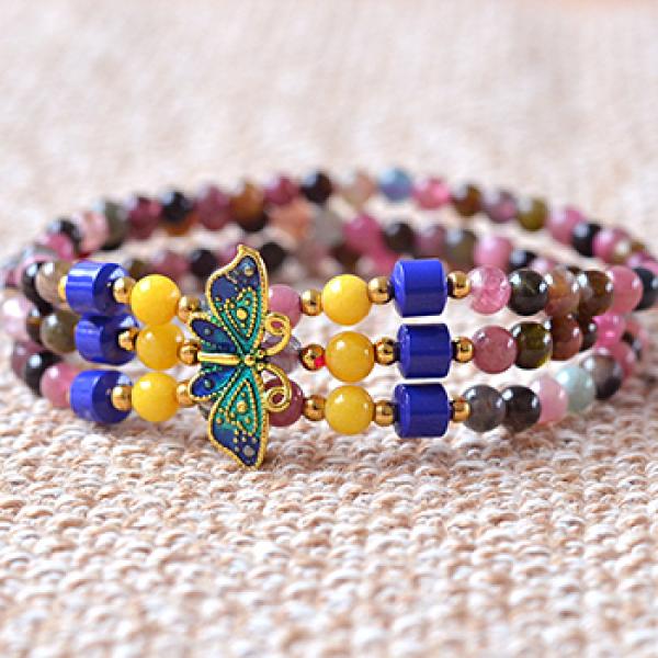 Tourmaline Stone Bracelet Roasted Lucky Jewelry Accessories