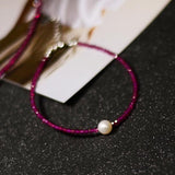 Freshwater Pearl Red/Green Spinel Faceted Chocker Necklace Bracelet