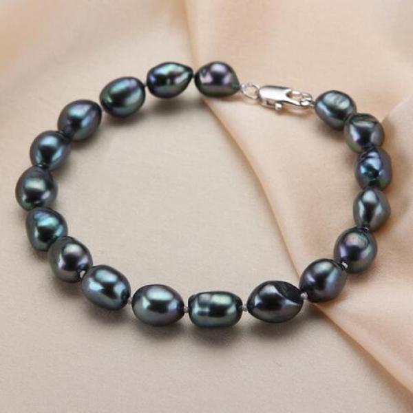 Baroque Pearl Bracelet 7-8MM Freshwater Pearls Strand Bracelets Party Jewelry