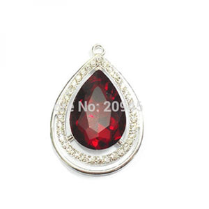 10pcs Silvery Water Drop Rhinestone Pendants For Necklace