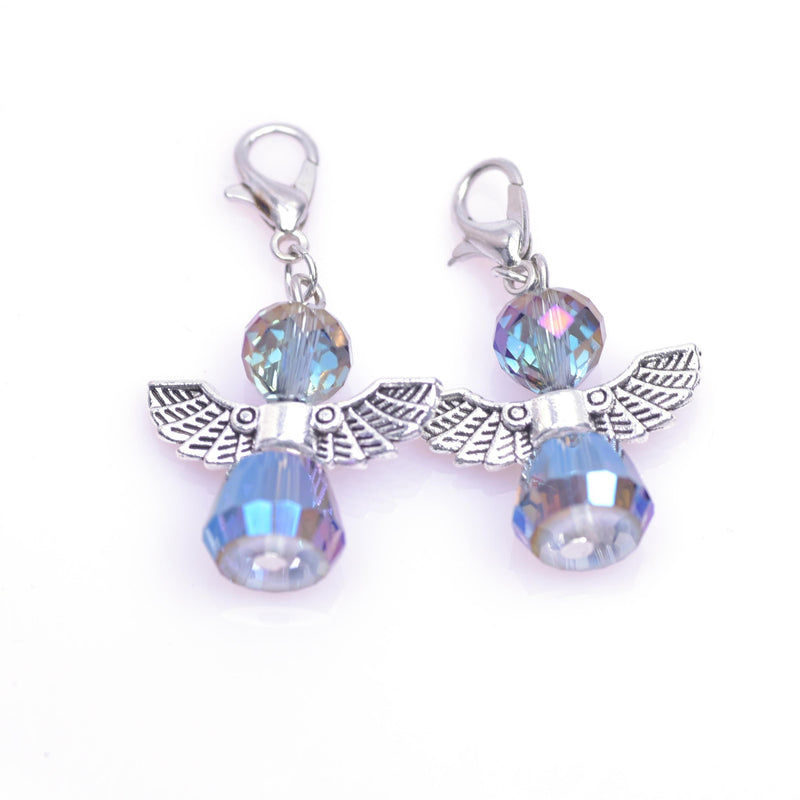 15Pcs Vintage Mixed Angel Wings Beads Charms Pendant Women Jewelry