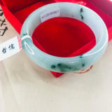 Female Double Jadeite Bracelet 54-62mm Natural Jade Bracelet