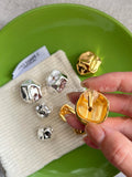 Geometric Ear Clip Earrings - Cold Wind Pleated Design