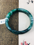 Natural Jadeite Bracelet Oil Cyan 54-62mm Female Jade Bracelet