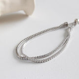 SHANICE S925 Silver Double Zircon Row Bracelet