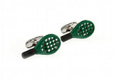 Green Tennis Racket Cufflinks for Shirt J1100