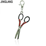 Silver Lobster Clasp Charms Dangle Rhinestone Scissors DIY Charms