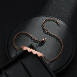 Akizoom Family Names Bracelet Heart Pendant Engraving Nameplate Stainless Steel