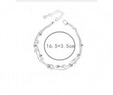 Stars Beads Layered Chain Bracelets for Women Silver Jewelry