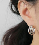 SHANICE S925 Silver Hoop Earrings Geometric Circle Women's Jewelry