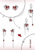 Red Zircon Earrings High Brass Heart Earrings For Women Gift